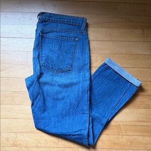 J Brand Cuffed Boyfriend Blue Jeans
